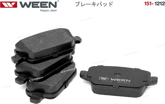 Ween 151-1212 - Тормозные колодки, дисковые, комплект autodnr.net