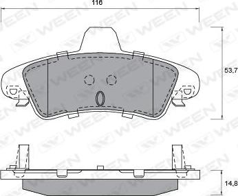 Ween 151-1214 - Тормозные колодки, дисковые, комплект avtokuzovplus.com.ua