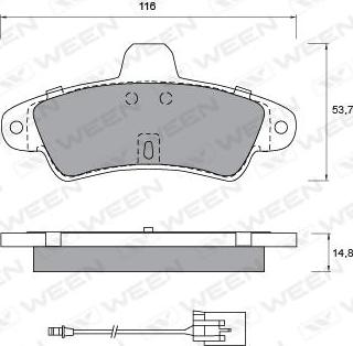 Ween 151-1215 - Гальмівні колодки, дискові гальма autocars.com.ua