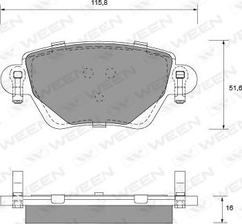 Ween 151-1218 - Тормозные колодки, дисковые, комплект avtokuzovplus.com.ua