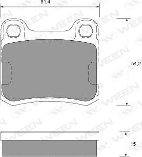 Ween 151-1219 - Тормозные колодки, дисковые, комплект avtokuzovplus.com.ua