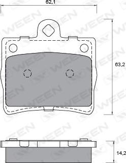 Ween 151-1220 - Тормозные колодки, дисковые, комплект avtokuzovplus.com.ua