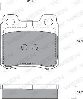 Ween 151-1236 - Тормозные колодки, дисковые, комплект avtokuzovplus.com.ua