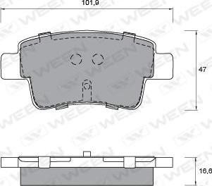 Ween 151-1240 - Гальмівні колодки, дискові гальма autocars.com.ua