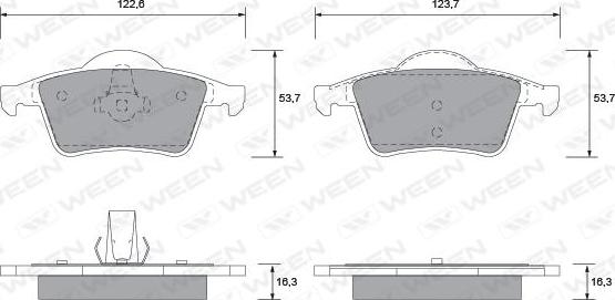 Ween 151-1250 - Гальмівні колодки, дискові гальма autocars.com.ua