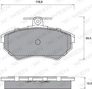 Ween 151-1257 - Гальмівні колодки, дискові гальма autocars.com.ua