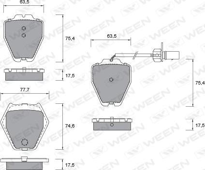 Ween 151-1263 - Гальмівні колодки, дискові гальма autocars.com.ua