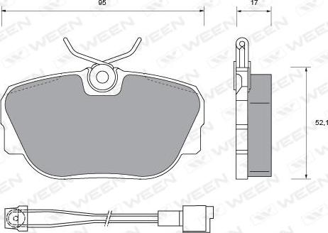 Ween 151-1264 - Тормозные колодки, дисковые, комплект autodnr.net