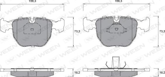 Ween 151-1269 - Тормозные колодки, дисковые, комплект avtokuzovplus.com.ua