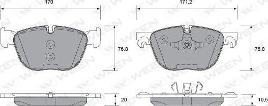 Ween 151-1270 - Тормозные колодки дисковые передние BMW X5 E70 F15 F85  X6 E71 E72 F16 F86 autodnr.net