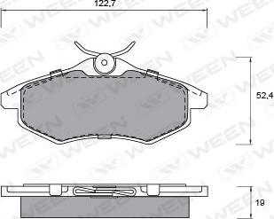 Ween 151-1275 - Тормозные колодки, дисковые, комплект avtokuzovplus.com.ua