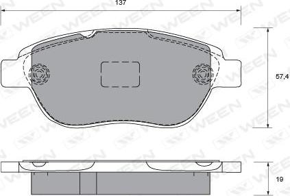 Ween 151-1278 - Гальмівні колодки, дискові гальма autocars.com.ua