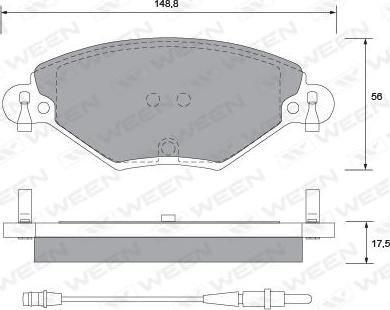 Ween 151-1282 - Тормозные колодки, дисковые, комплект avtokuzovplus.com.ua