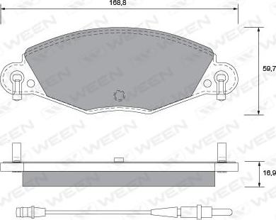 Ween 151-1283 - Тормозные колодки, дисковые, комплект avtokuzovplus.com.ua