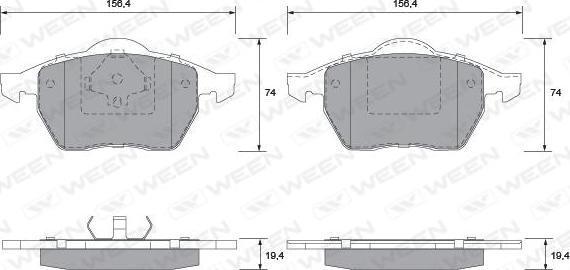 Ween 151-1285 - Тормозные колодки дисковые передние FORD Galaxy I WGR  Galaxy II WA6  SEAT Alhambra 7V8  7V9 autodnr.net