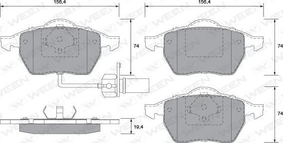 Ween 151-1286 - Гальмівні колодки, дискові гальма autocars.com.ua