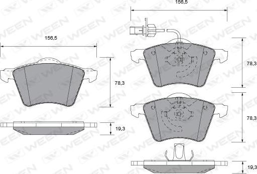 Ween 151-1287 - Гальмівні колодки, дискові гальма autocars.com.ua