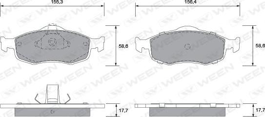 Ween 151-1290 - Гальмівні колодки, дискові гальма autocars.com.ua