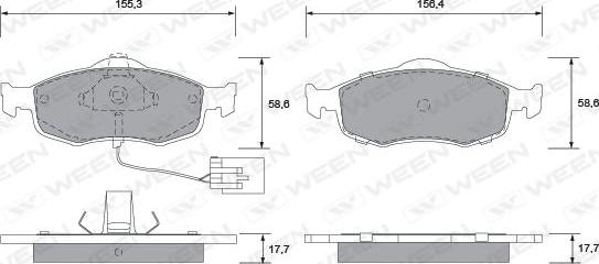 Ween 151-1291 - Гальмівні колодки, дискові гальма autocars.com.ua