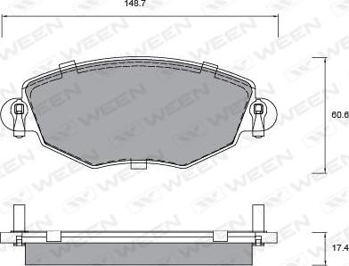 Ween 151-1293 - Гальмівні колодки, дискові гальма autocars.com.ua