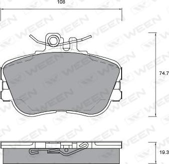 Ween 151-1294 - Тормозные колодки, дисковые, комплект avtokuzovplus.com.ua