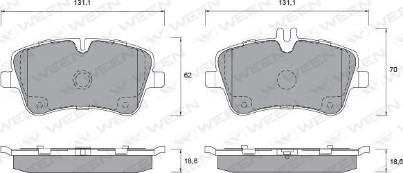 Ween 151-1295 - Гальмівні колодки, дискові гальма autocars.com.ua