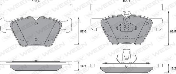 Ween 151-1300 - Гальмівні колодки, дискові гальма autocars.com.ua