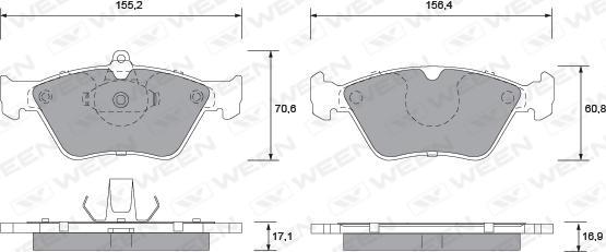 Ween 151-1312 - Гальмівні колодки, дискові гальма autocars.com.ua