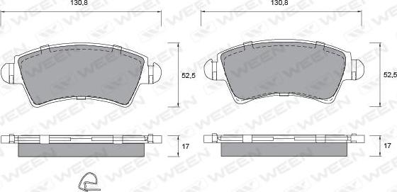 Ween 151-1322 - Гальмівні колодки, дискові гальма autocars.com.ua