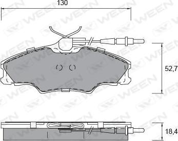 Ween 151-1327 - Тормозные колодки, дисковые, комплект avtokuzovplus.com.ua