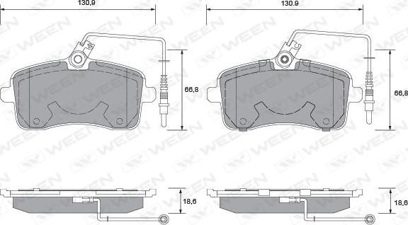 Ween 151-1329 - Тормозные колодки, дисковые, комплект avtokuzovplus.com.ua