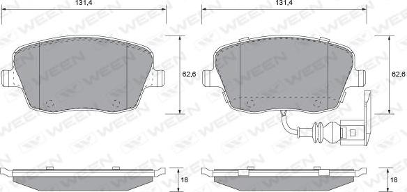 Ween 151-1340 - Тормозные колодки, дисковые, комплект autodnr.net