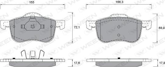 Ween 151-1348 - Тормозные колодки, дисковые, комплект avtokuzovplus.com.ua