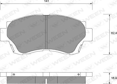 Ween 151-1359 - Тормозные колодки, дисковые, комплект avtokuzovplus.com.ua