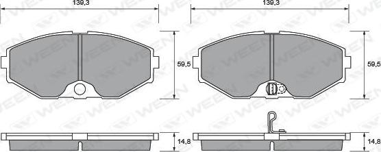 Ween 151-1364 - Тормозные колодки, дисковые, комплект avtokuzovplus.com.ua