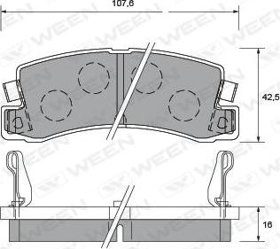 Ween 151-1368 - Тормозные колодки, дисковые, комплект avtokuzovplus.com.ua