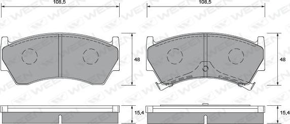 Ween 151-1369 - Гальмівні колодки, дискові гальма autocars.com.ua