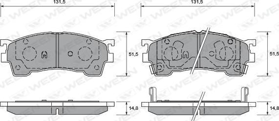 Ween 151-1370 - Гальмівні колодки, дискові гальма autocars.com.ua