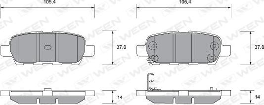 Ween 151-1381 - Тормозные колодки дисковые задние NISSAN Qashqai-Qashqai2 J10  JJ10  X-Trail T30 T31 T32  Teana autodnr.net