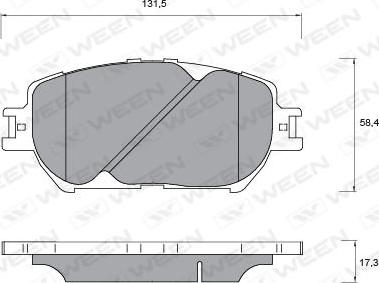 Ween 151-1383 - Тормозные колодки, дисковые, комплект avtokuzovplus.com.ua