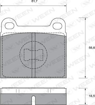 Ween 151-1391 - Тормозные колодки, дисковые, комплект avtokuzovplus.com.ua