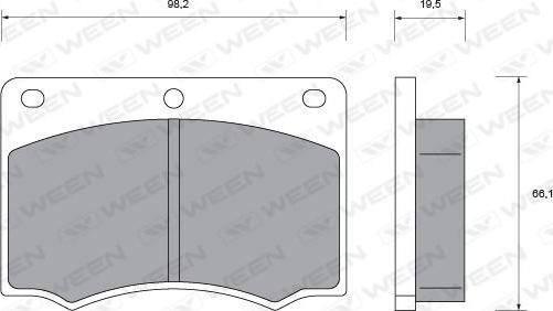 Ween 151-1393 - Гальмівні колодки, дискові гальма autocars.com.ua