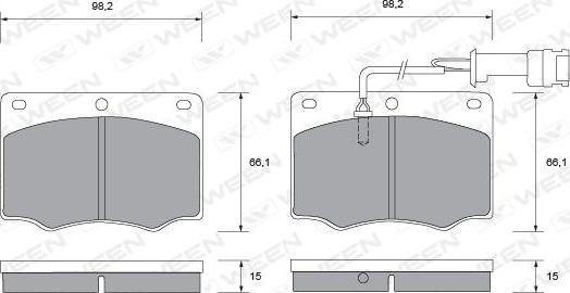 Ween 151-1396 - Тормозные колодки, дисковые, комплект autodnr.net