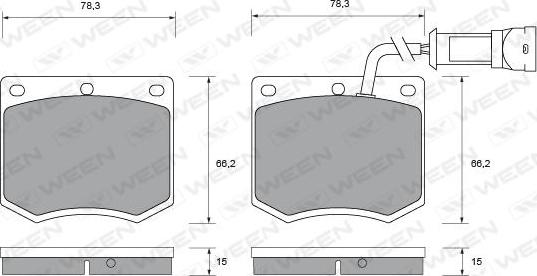 Ween 151-1397 - Гальмівні колодки, дискові гальма autocars.com.ua