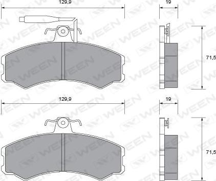 Ween 151-1400 - Гальмівні колодки, дискові гальма autocars.com.ua