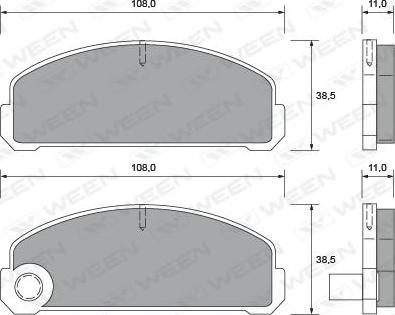 Ween 151-1407 - Гальмівні колодки, дискові гальма autocars.com.ua