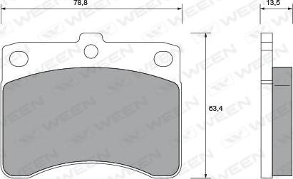 Ween 151-1409 - Тормозные колодки, дисковые, комплект avtokuzovplus.com.ua