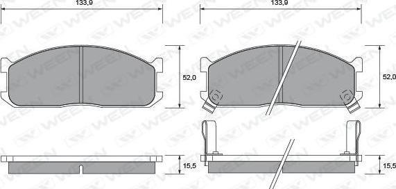 Ween 151-1411 - Тормозные колодки, дисковые, комплект avtokuzovplus.com.ua