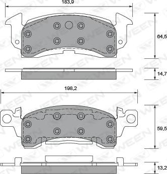 Ween 151-1412 - Гальмівні колодки, дискові гальма autocars.com.ua