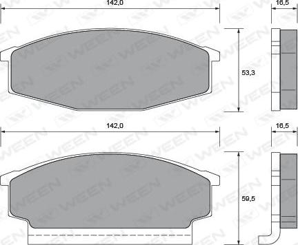 Ween 151-1417 - Гальмівні колодки, дискові гальма autocars.com.ua